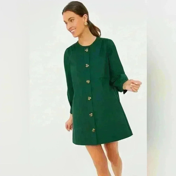 Tuckernuck Dress Women's Green Button Front Blake loose fit Midi Size - XXL 2XL - Picture 1 of 5